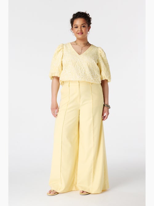 Ms mode pantalon wide leg avec coutures décoratives - Kiabi Ms mode pantalon wide leg avec coutures décoratives - Kiabi