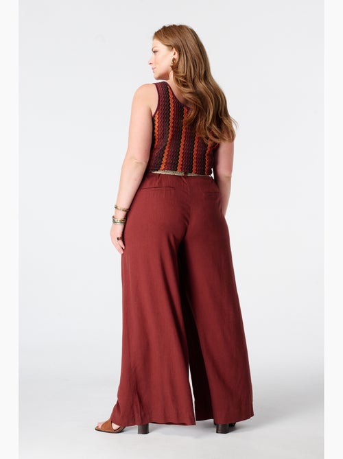Ms mode pantalon wide leg en lin avec ceinture - Kiabi Ms mode pantalon wide leg en lin avec ceinture - Kiabi