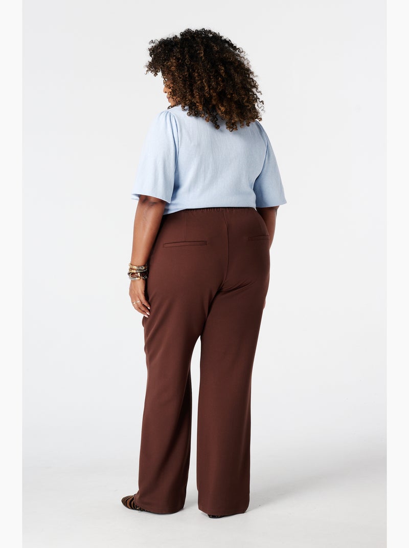 Ms mode pantalon wide leg Marron chocolat - Kiabi