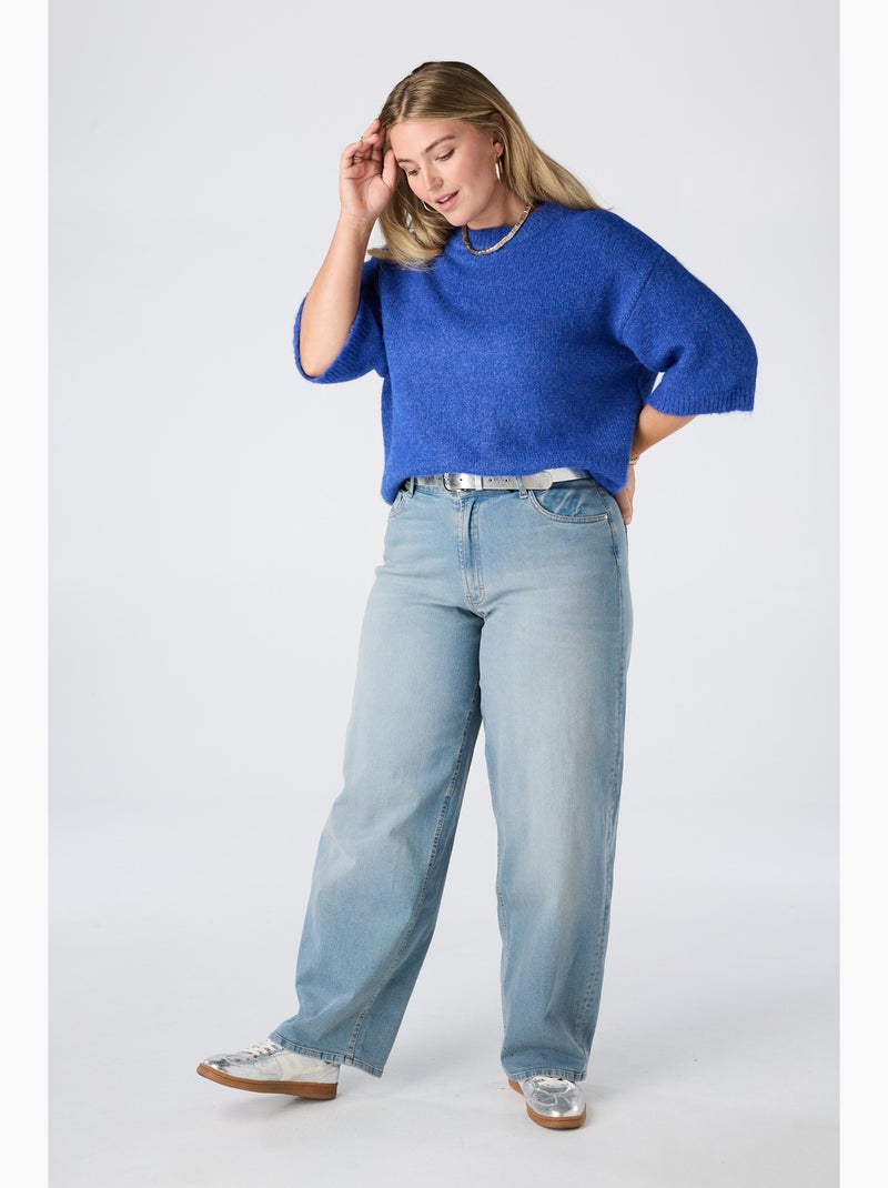 Ms mode pull à manches courtes Bleu cobalt - Kiabi