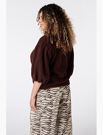 Ms mode pull à manches courtes bouffantes