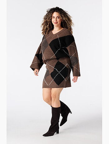 Ms mode pull à motif à losanges