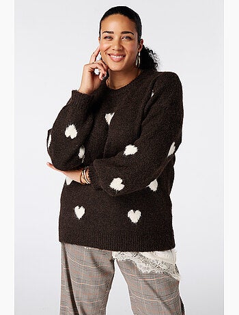 Ms mode pull à motif cœurs
