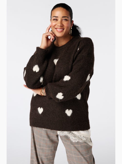 Ms mode pull à motif cœurs - Kiabi