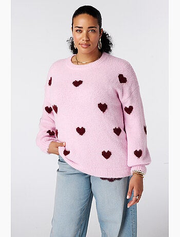 Ms mode pull à motif cœurs