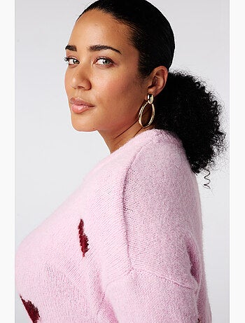 Ms mode pull à motif cœurs