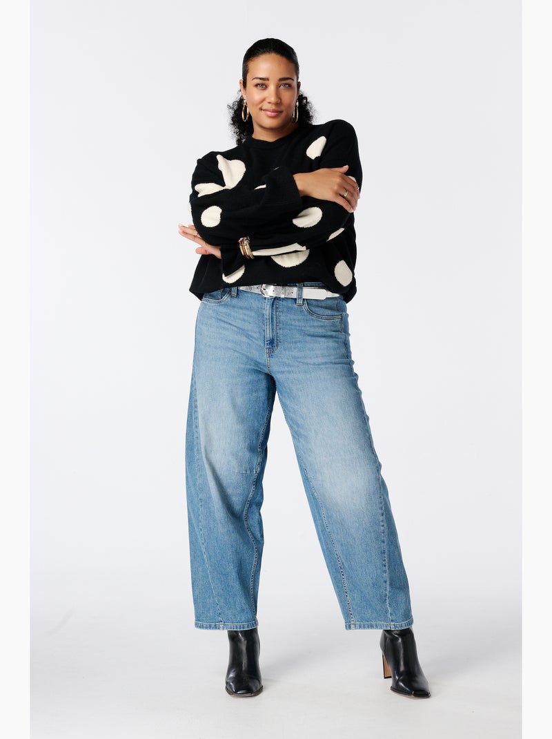 Ms mode pull à pois Gris Noir - Kiabi
