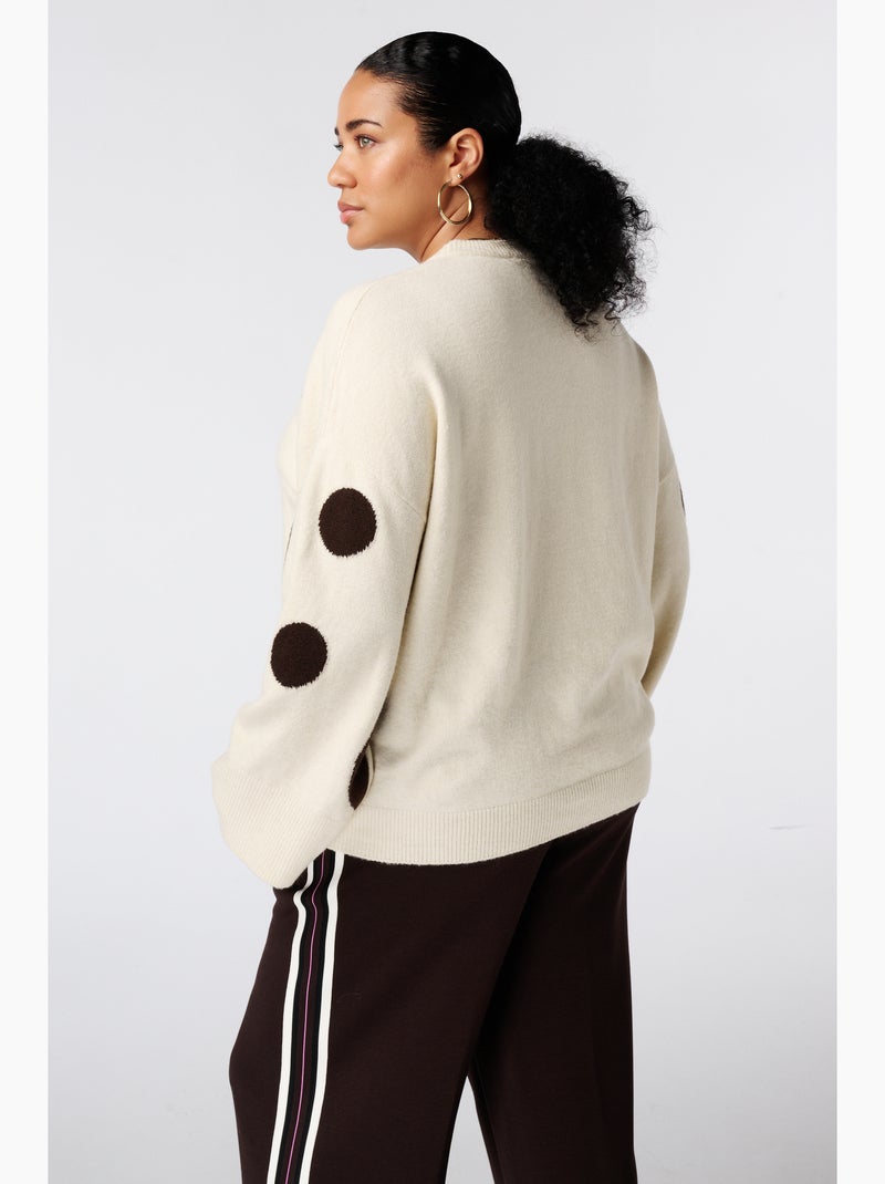 Ms mode pull à pois Marron - Kiabi