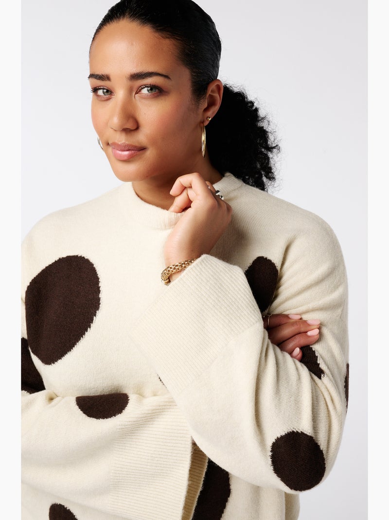 Ms mode pull à pois Marron - Kiabi