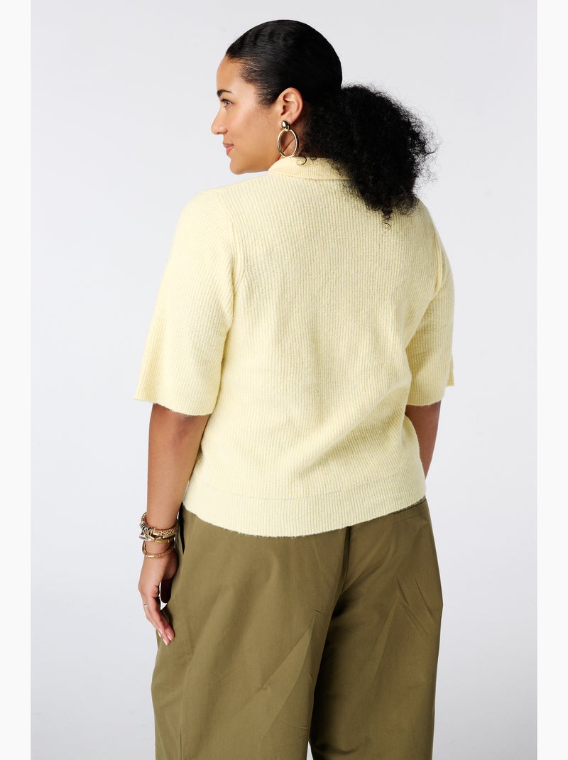 Ms mode pull avec col Jaune clair - Kiabi
