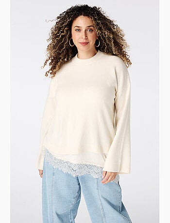 Ms mode pull avec dentelle
