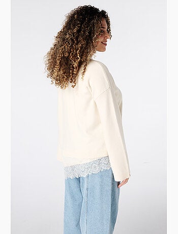Ms mode pull avec dentelle