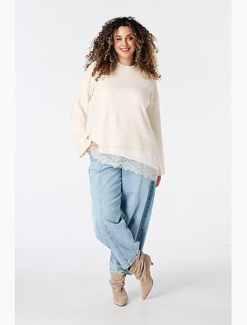 Ms mode pull avec dentelle