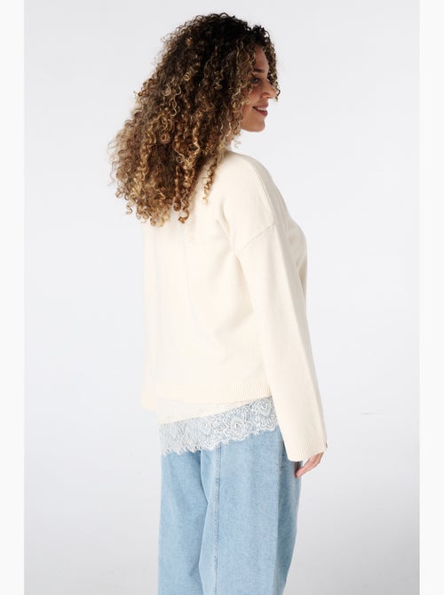 Ms mode pull avec dentelle - Kiabi