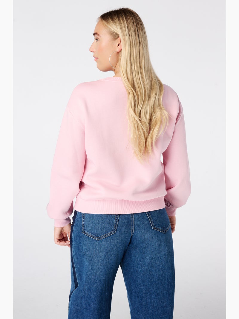 Ms mode pull avec dentelle Rose clair - Kiabi