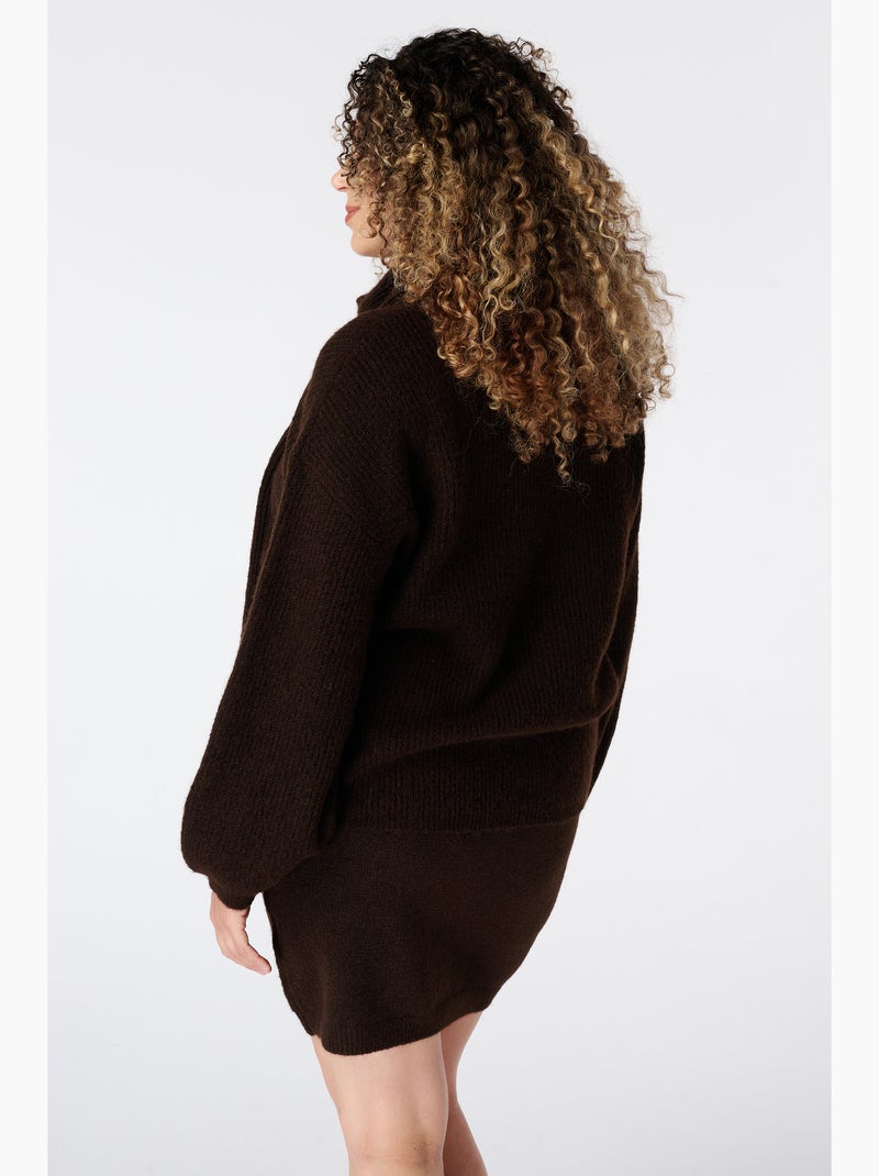 Ms mode pull avec écharpe assortie Marron - Kiabi