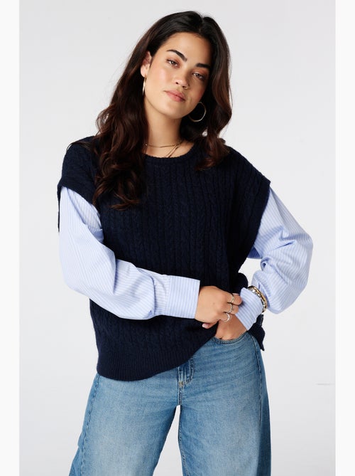 Ms mode pull avec manches de blouse contrastantes - Kiabi