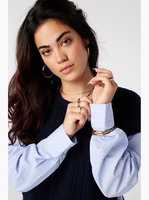 Ms mode pull avec manches de blouse contrastantes - Kiabi