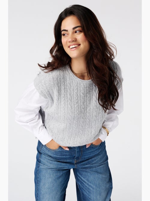 Ms mode pull avec manches de blouse contrastantes - Kiabi Ms mode pull avec manches de blouse contrastantes - Kiabi