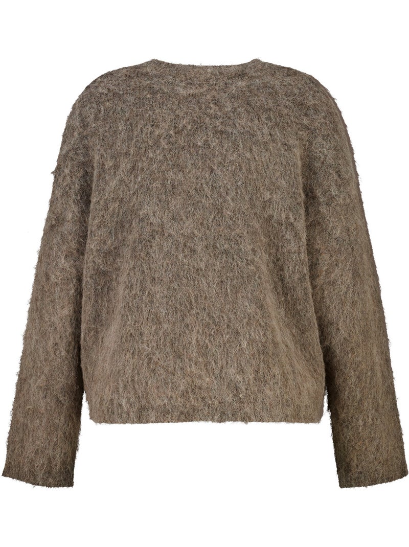 Ms mode pull avec mohair Taupe - Kiabi