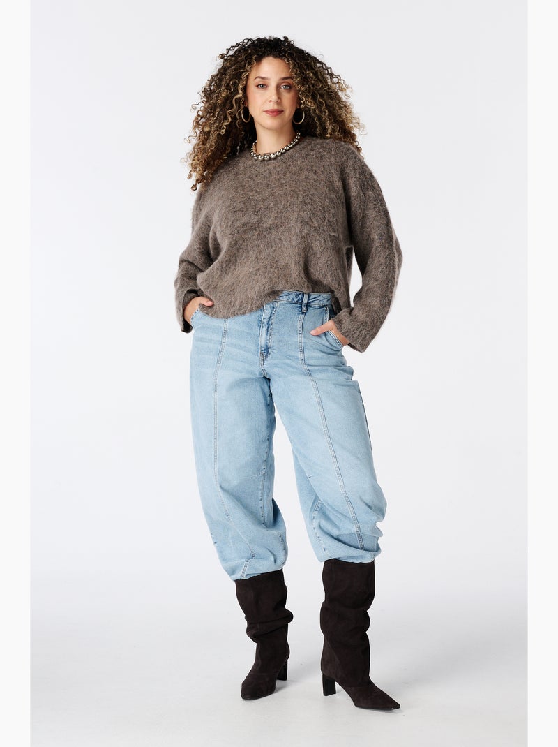Ms mode pull avec mohair Taupe - Kiabi