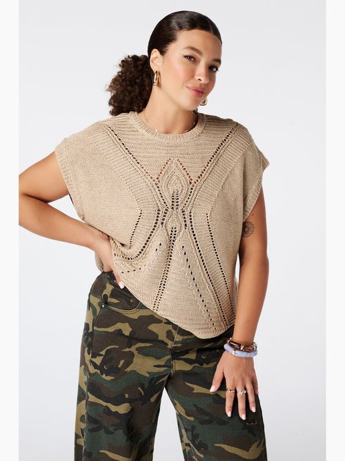 Ms mode pull en crochet à manches courtes - Kiabi Ms mode pull en crochet à manches courtes - Kiabi
