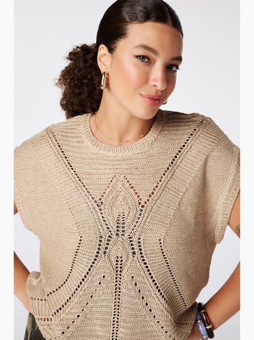 Ms mode pull en crochet à manches courtes - Kiabi Ms mode pull en crochet à manches courtes - Kiabi