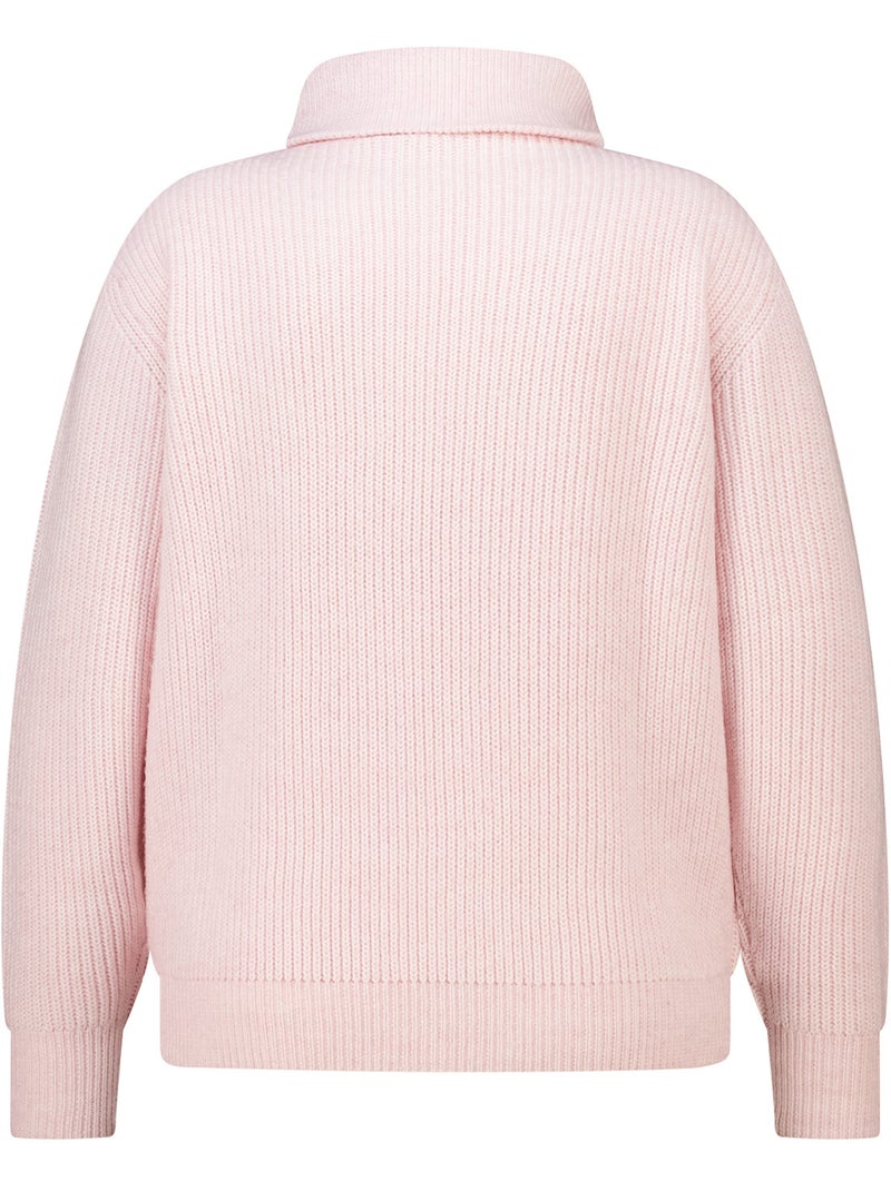 Ms mode pull en maille côtelée Rose clair - Kiabi