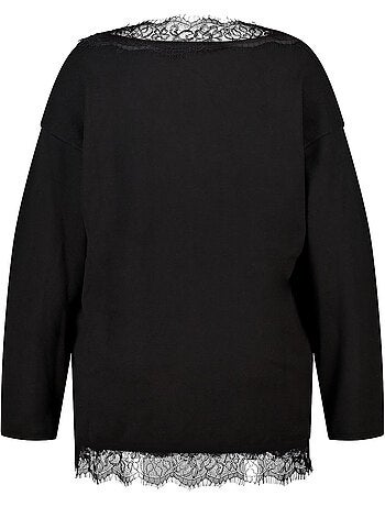 Ms mode pull en maille fine avec dentelle