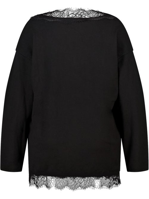 Ms mode pull en maille fine avec dentelle - Kiabi