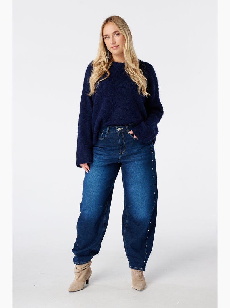 Ms mode pull en mélange de laine d’alpaga Bleu marine - Kiabi