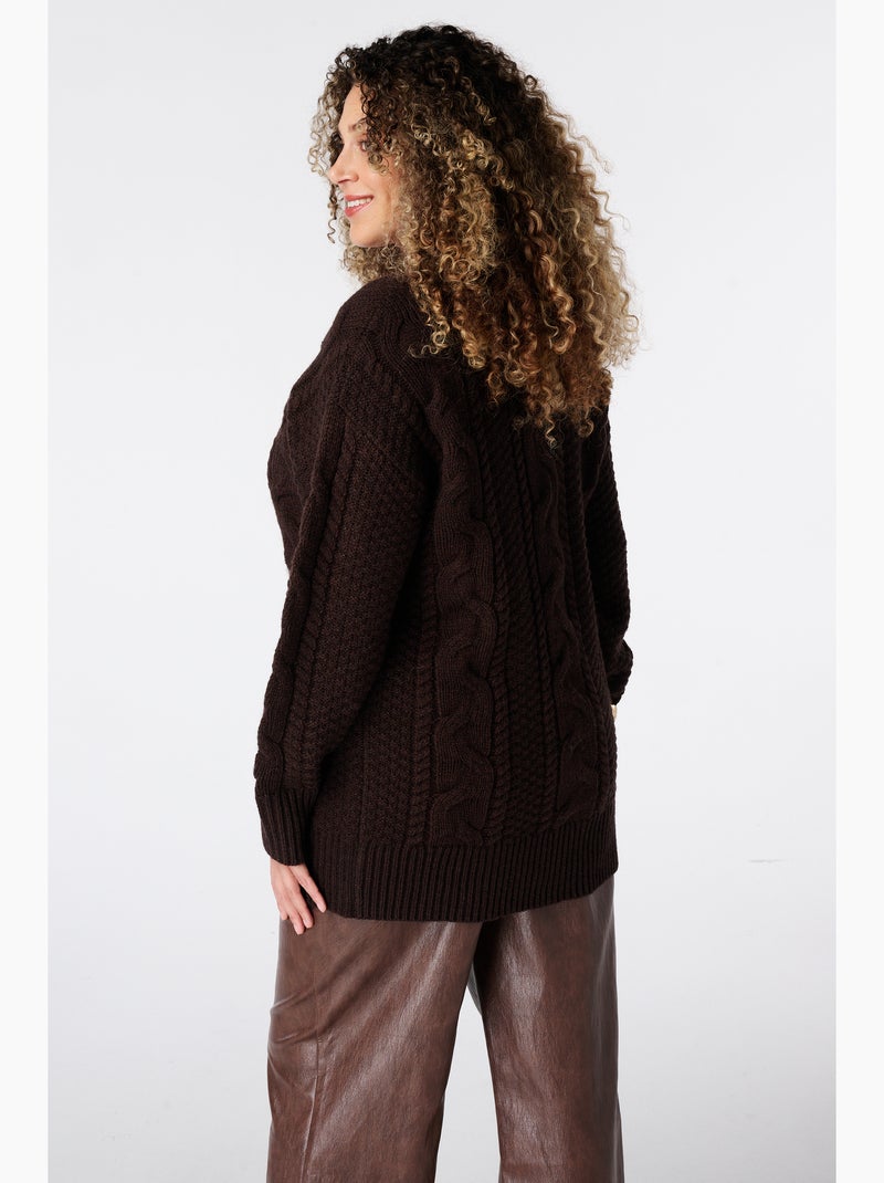 Ms mode pull long Marron - Kiabi