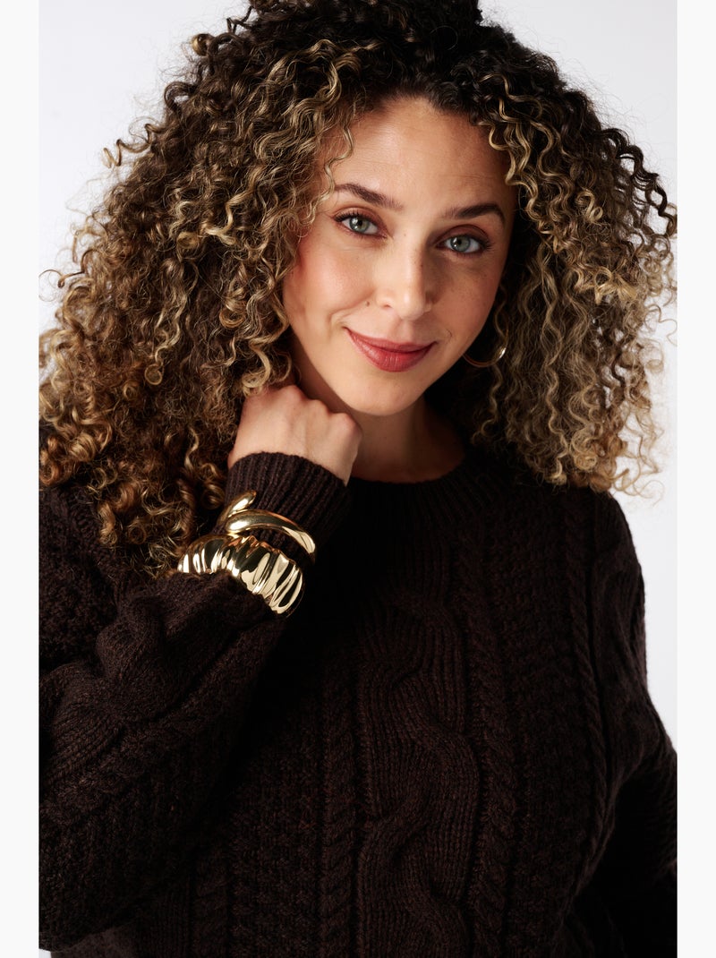 Ms mode pull long Marron - Kiabi
