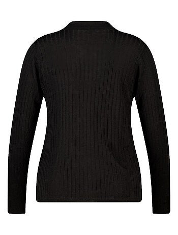 MS MODE Pull Polo en maille avec boutons
