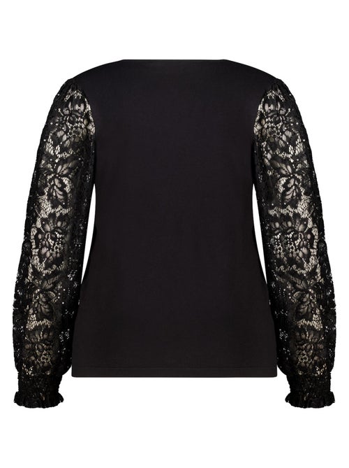 MS MODE Pull Pull à manches en dentelle et paillettes - Kiabi