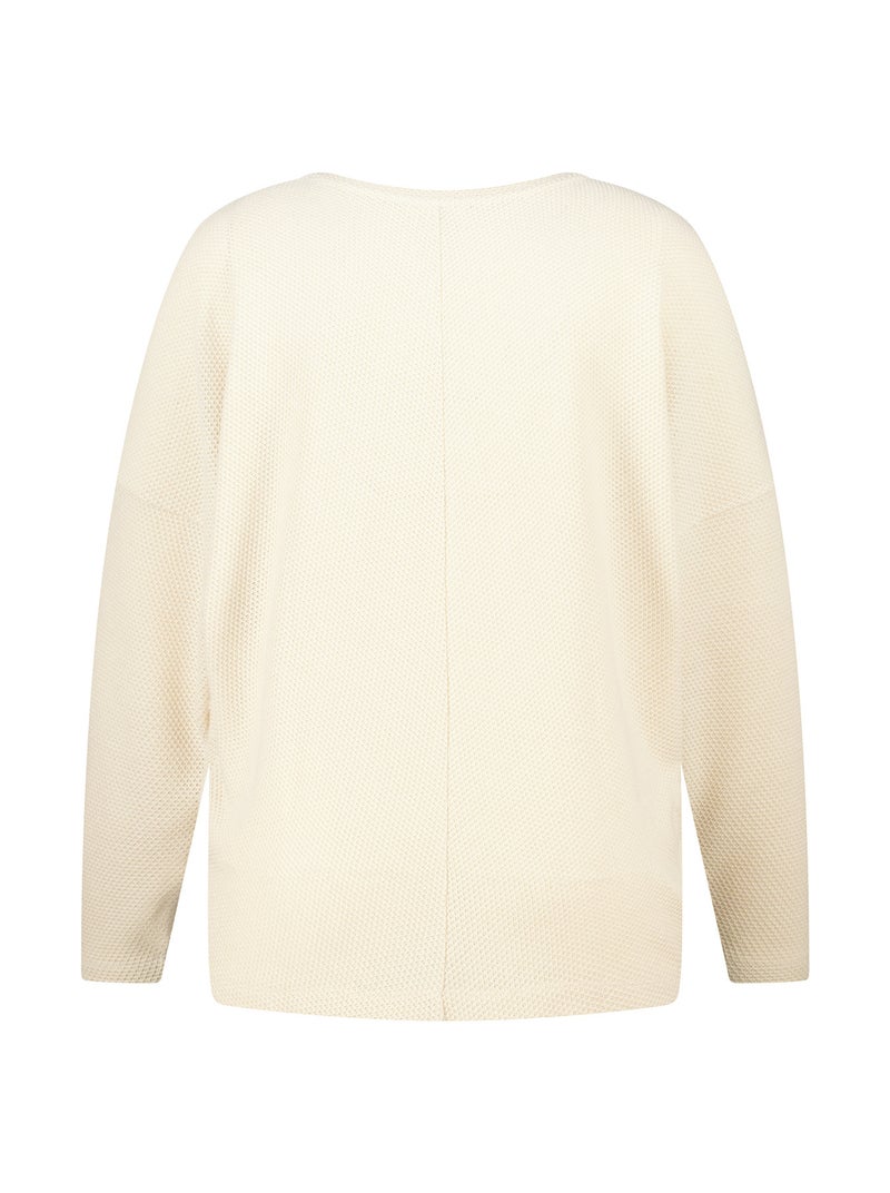 MS MODE Pull Pull à manches papillon Beige/Blanc - Kiabi