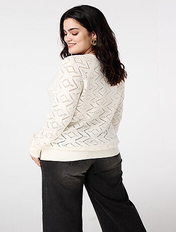 MS MODE Pull Pull à motif ajouré