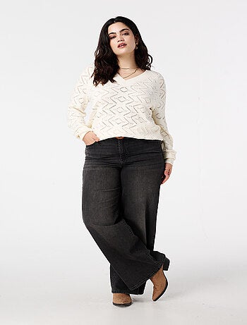 MS MODE Pull Pull à motif ajouré