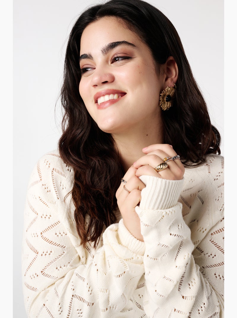 Pull Guess Blanc Cassé Femme - Taille Extra Petit - Occasion Très Bon état