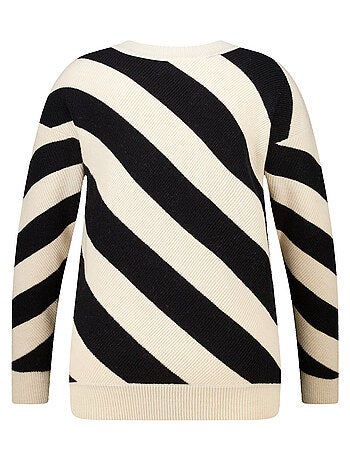 MS MODE Pull Pull à rayures diagonales