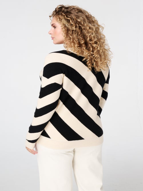 MS MODE Pull Pull à rayures diagonales - Kiabi