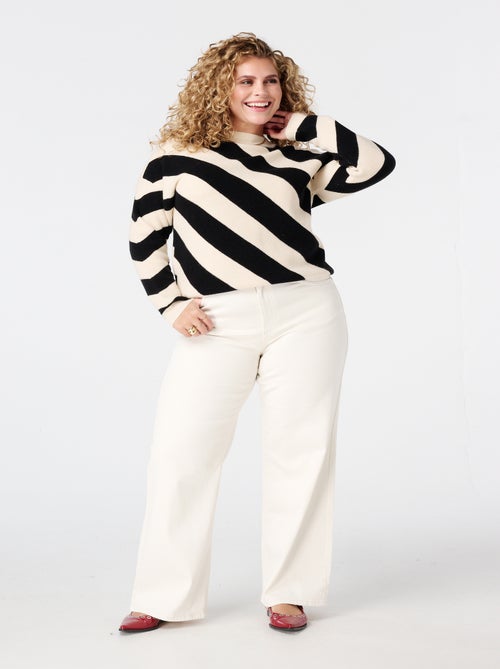 MS MODE Pull Pull à rayures diagonales - Kiabi