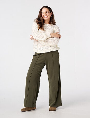 MS MODE Pull Pull ajouré avec motif cœurs