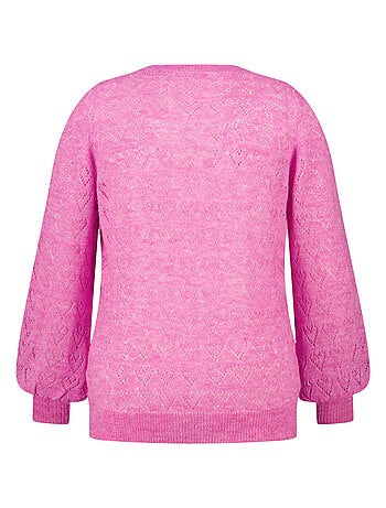 MS MODE Pull Pull ajouré avec motif cœurs