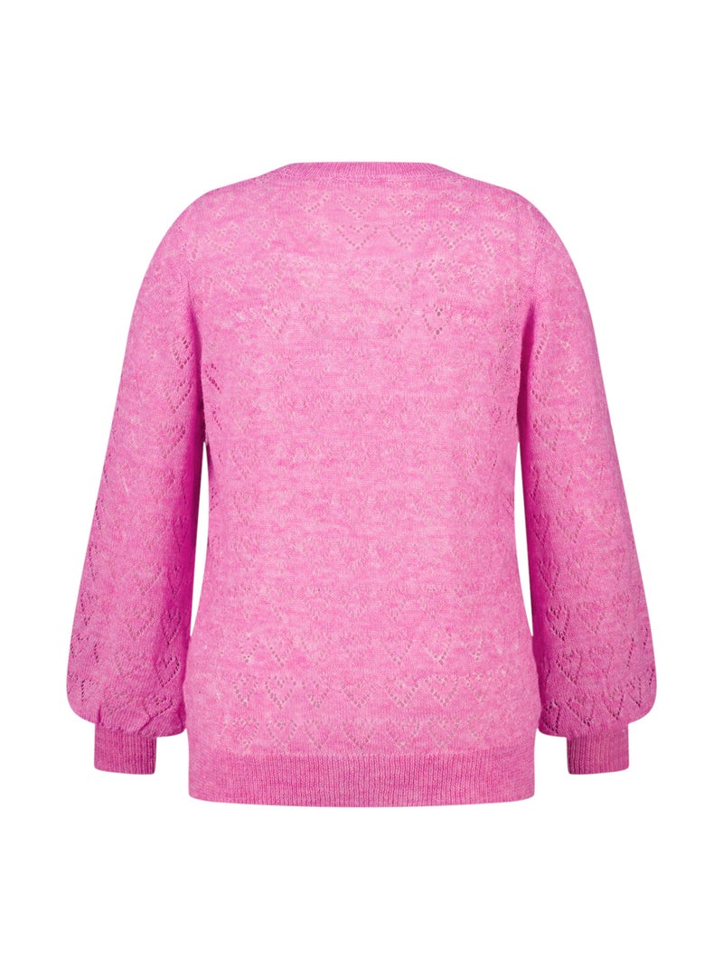 MS MODE Pull Pull ajouré avec motif cœurs Rose/Vert - Kiabi