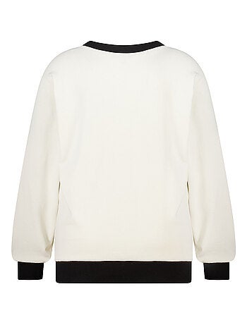 MS MODE Pull Pull avec col en V et poignets contrastants