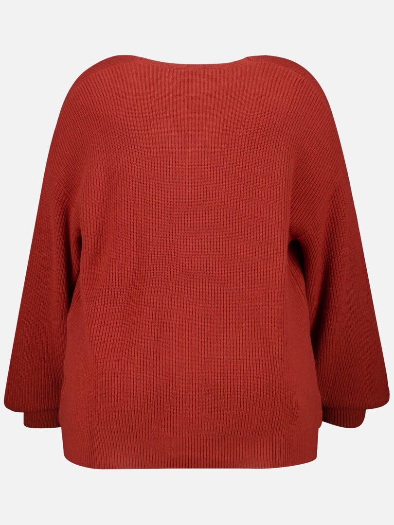 MS MODE Pull Pull avec col en V - Rouge brique - Kiabi - nu€