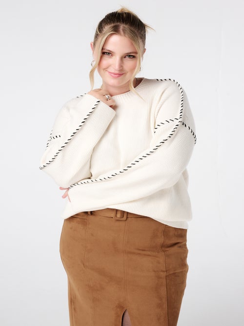 MS MODE Pull Pull avec coutures décoratives - Kiabi