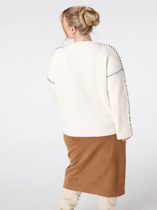 MS MODE Pull Pull avec coutures décoratives - Kiabi