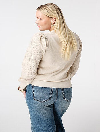 MS MODE Pull Pull avec détails sur les manches